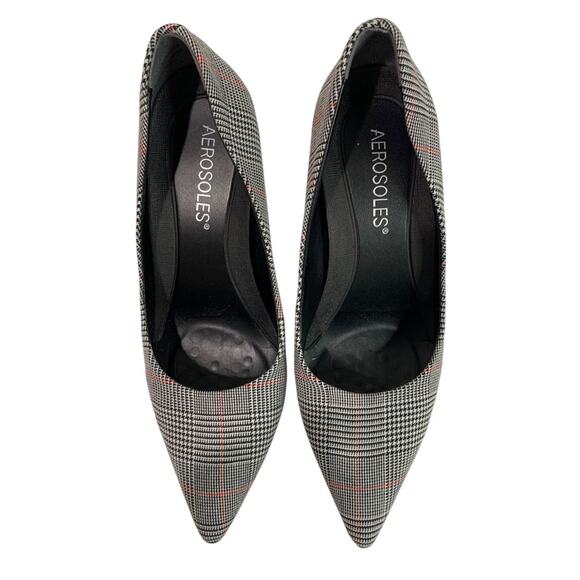 Size 6 Aerosoles Womens Plaid Black Heels Deal Breaker 3 Inch - Picture 6 of 12